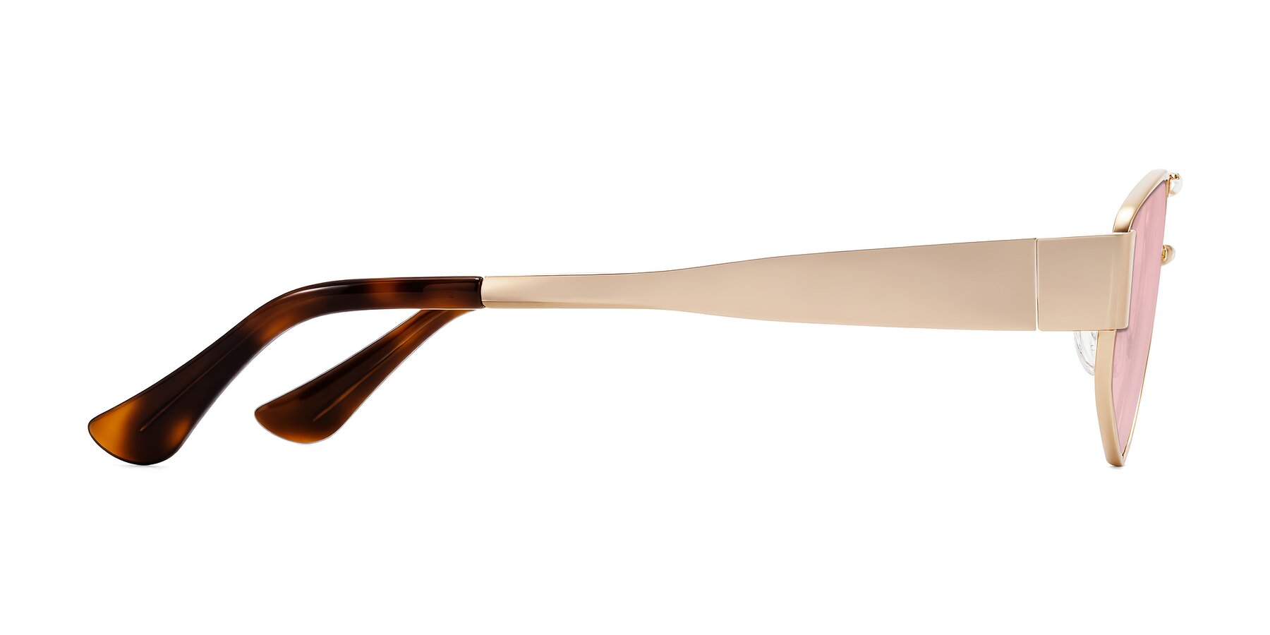 Side of Midney in Rose Gold with Light Garnet Tinted Lenses