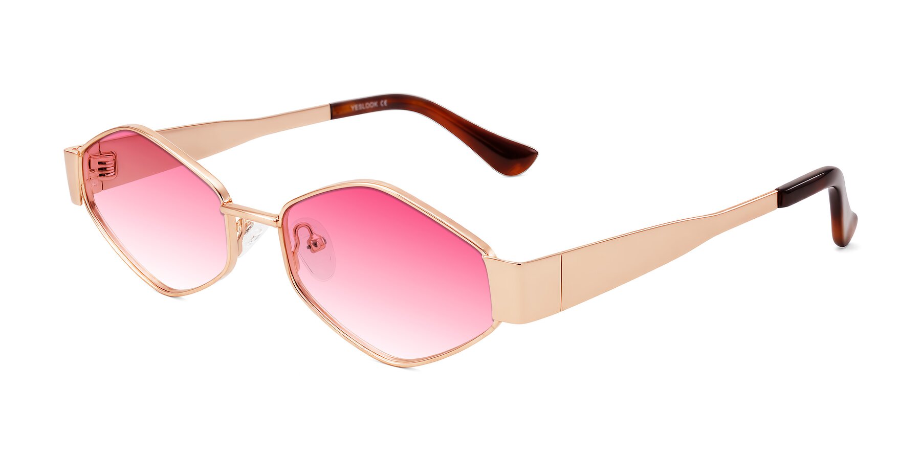 Angle of Midney in Rose Gold with Pink Gradient Lenses