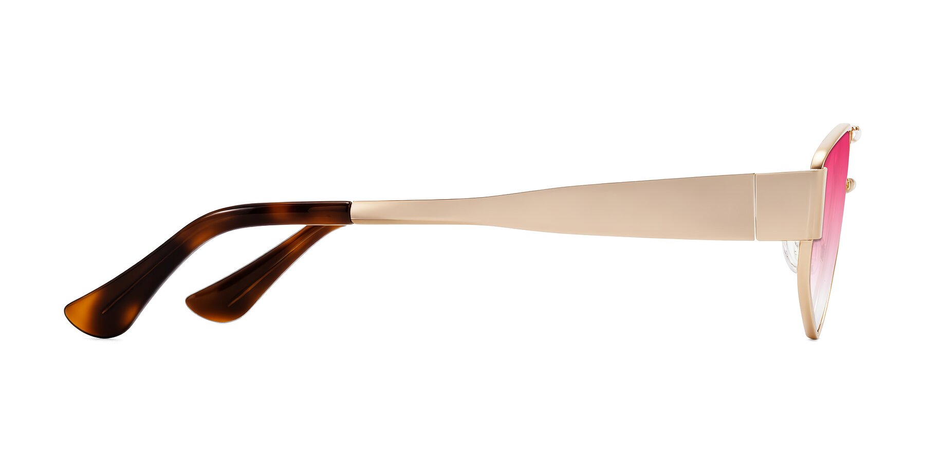 Side of Midney in Rose Gold with Pink Gradient Lenses
