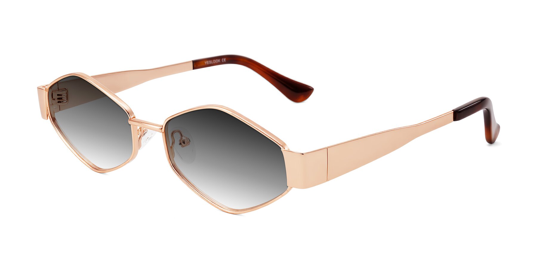 Angle of Midney in Rose Gold with Gray Gradient Lenses