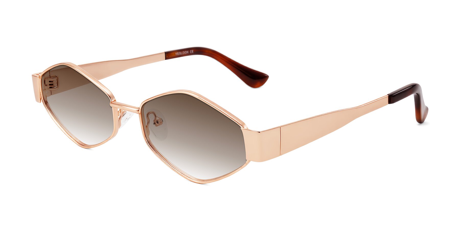 Angle of Midney in Rose Gold with Brown Gradient Lenses