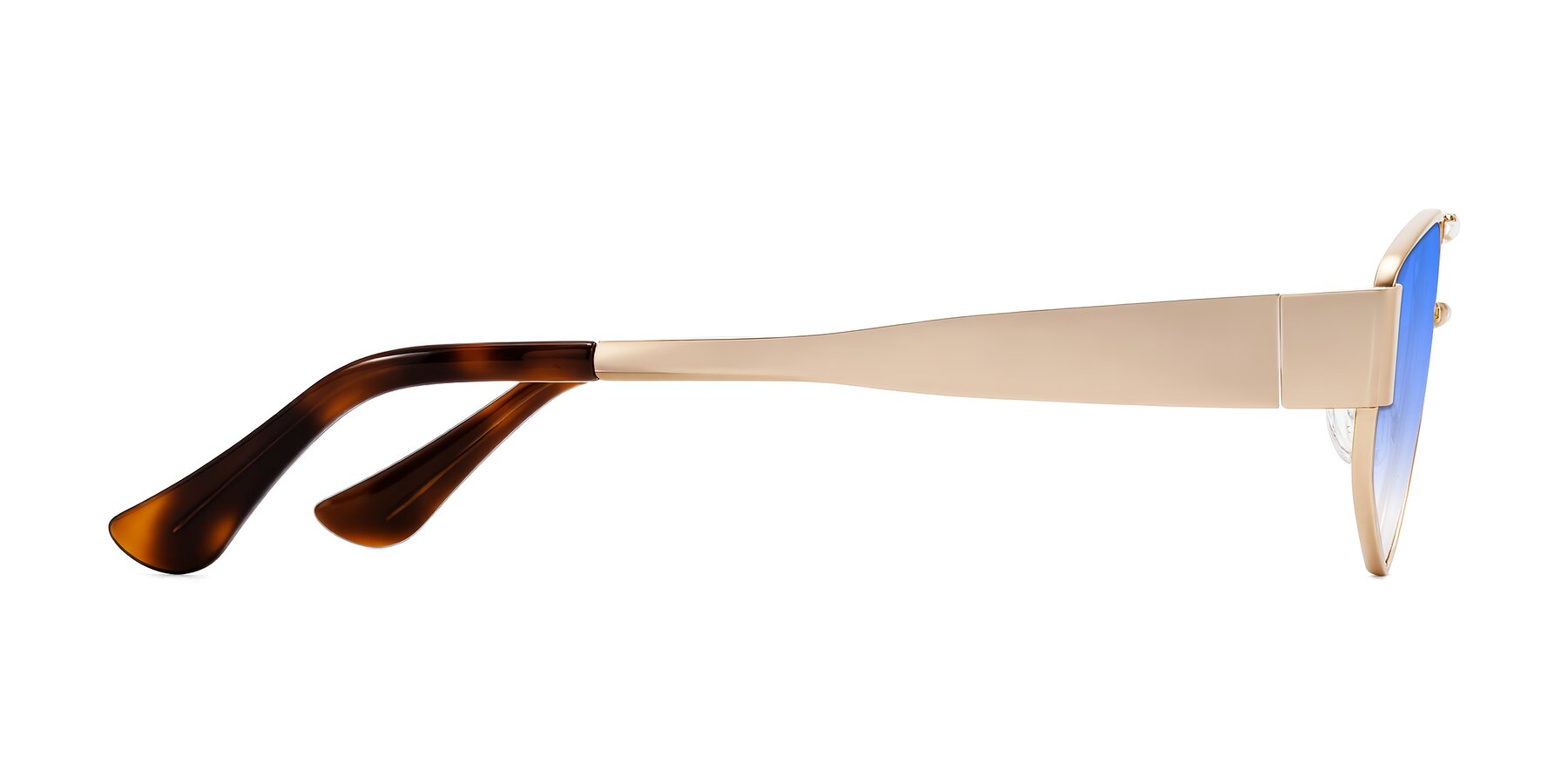 Side of Midney in Rose Gold with Blue Gradient Lenses