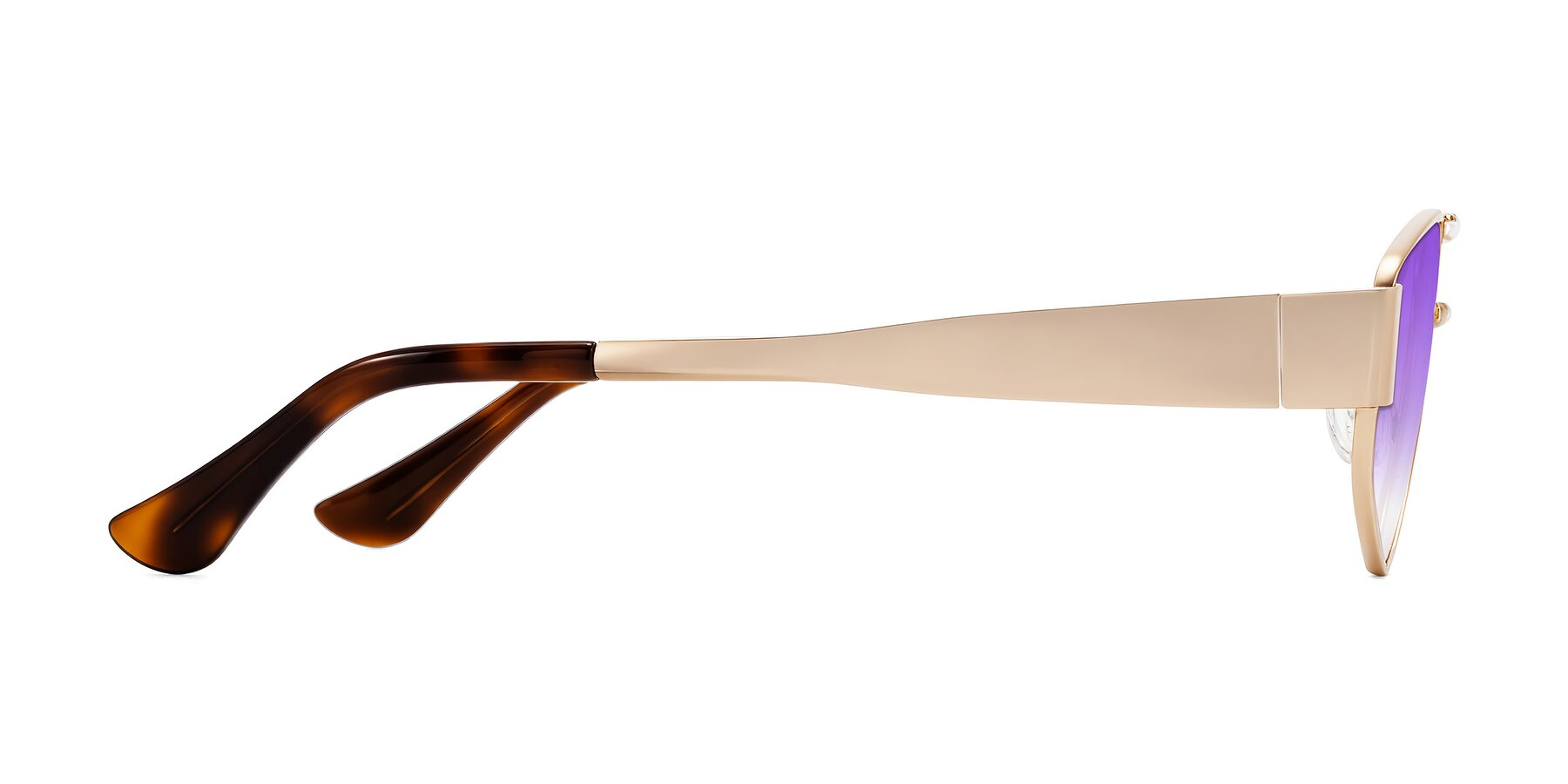 Side of Midney in Rose Gold with Purple Gradient Lenses