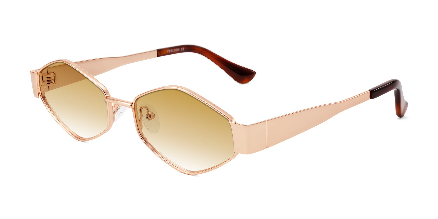Angle of Midney in Rose Gold with Champagne Gradient Lenses
