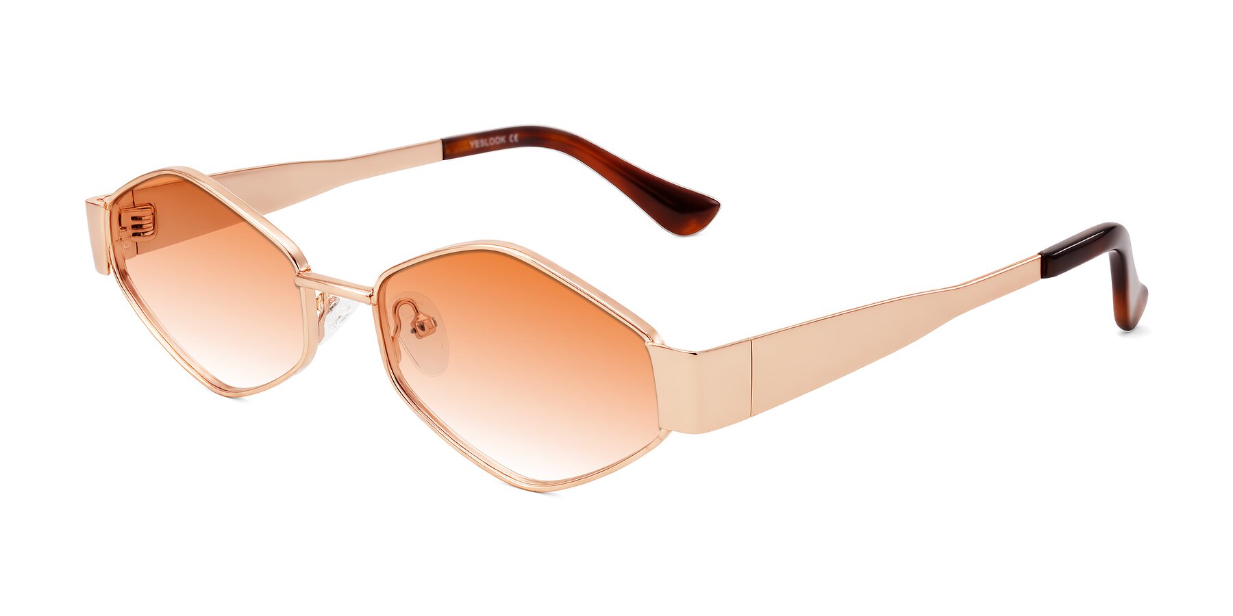 Angle of Midney in Rose Gold with Orange Gradient Lenses
