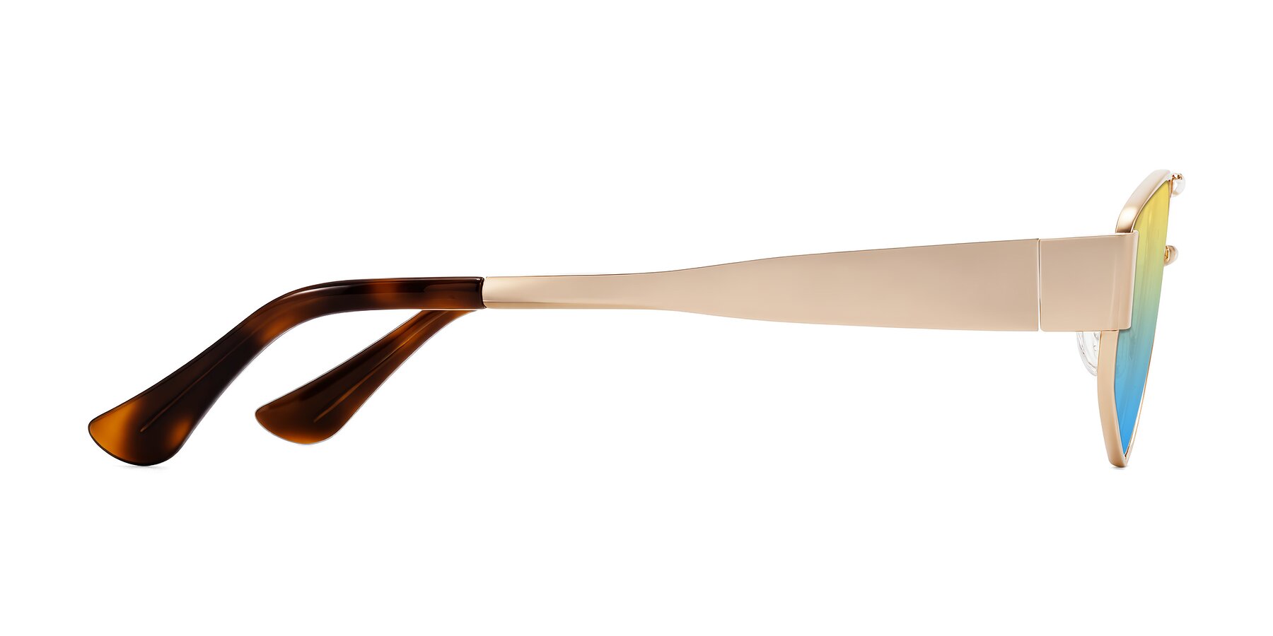 Side of Midney in Rose Gold with Yellow / Blue Gradient Lenses