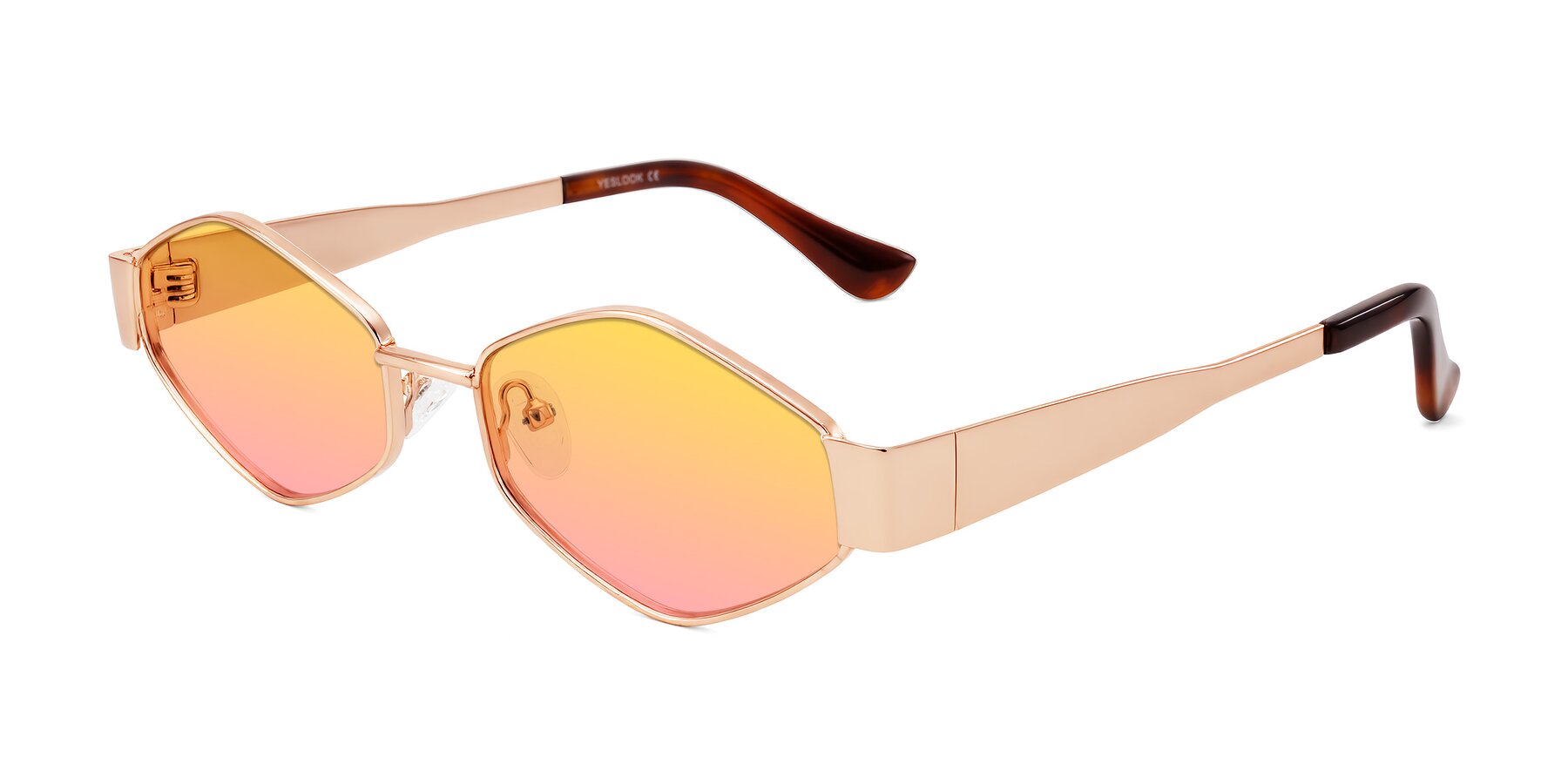 Angle of Midney in Rose Gold with Yellow / Pink Gradient Lenses