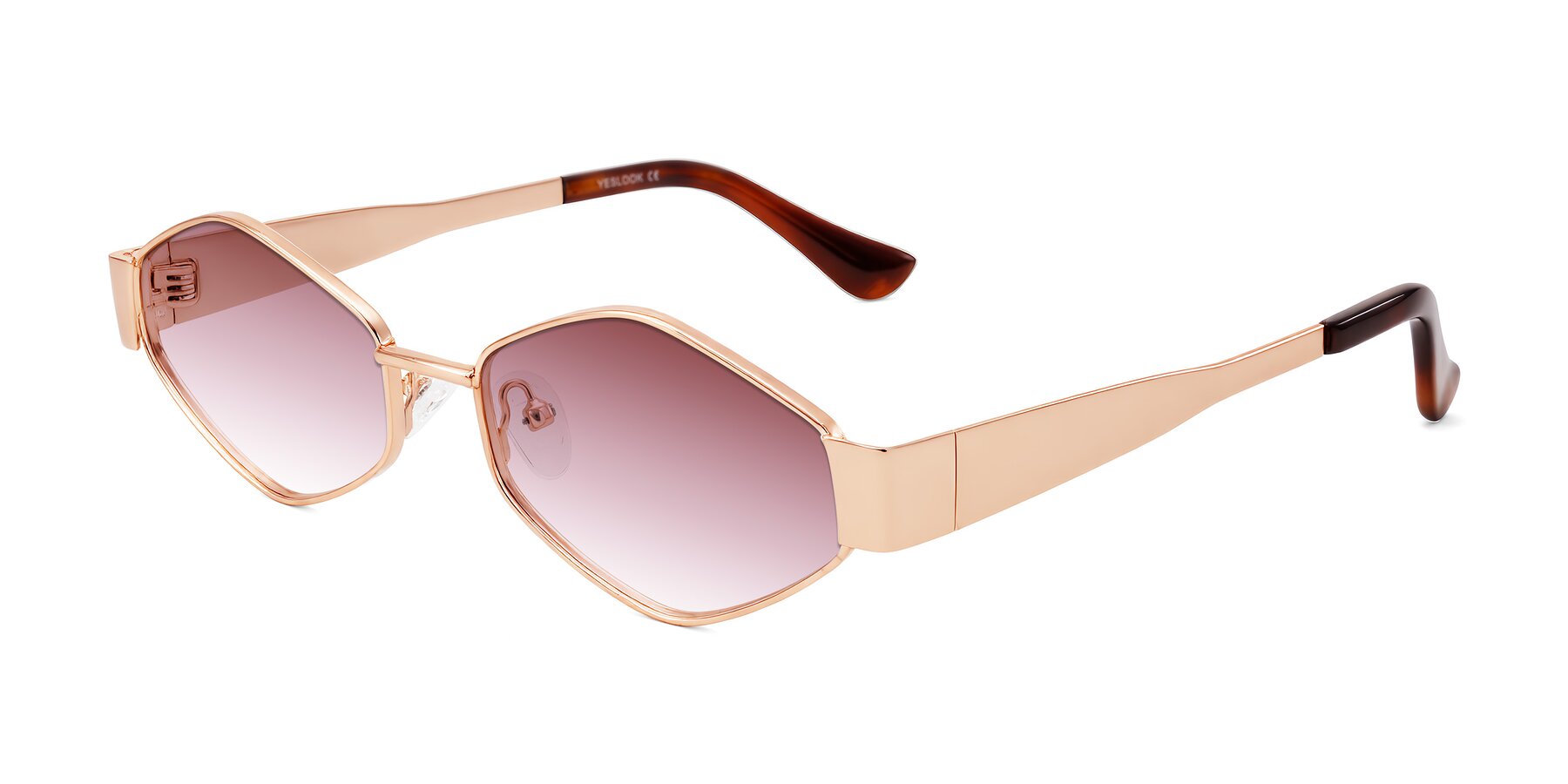 Angle of Midney in Rose Gold with Garnet Gradient Lenses