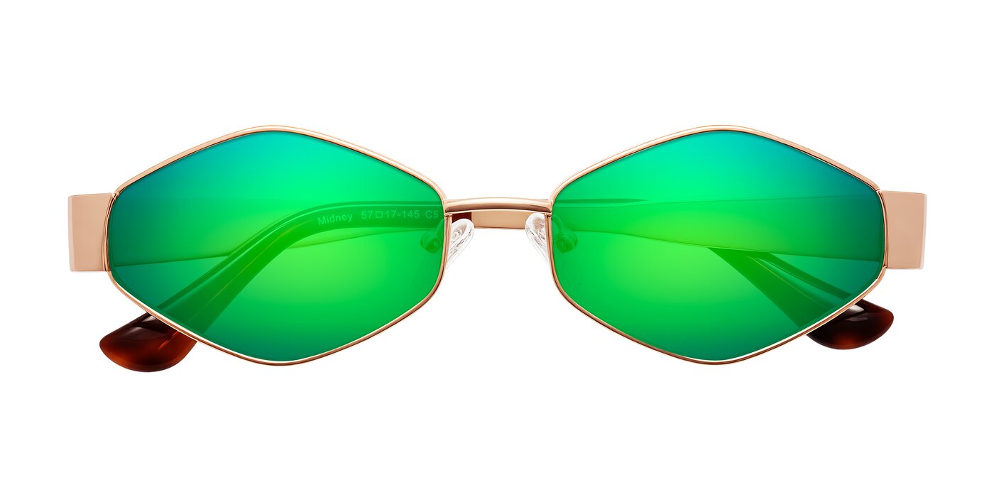 Midney - Rose Gold Flash Mirrored Sunglasses