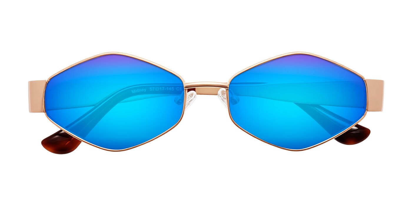 Midney - Rose Gold Flash Mirrored Sunglasses