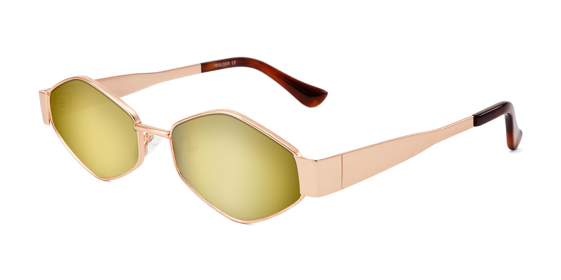 Angle of Midney in Rose Gold with Gold Mirrored Lenses