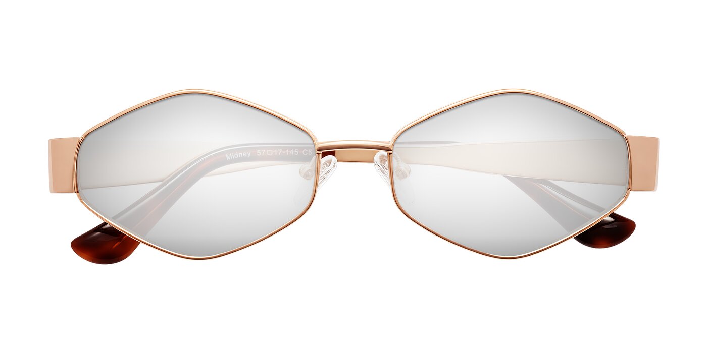 Midney - Rose Gold Flash Mirrored Sunglasses
