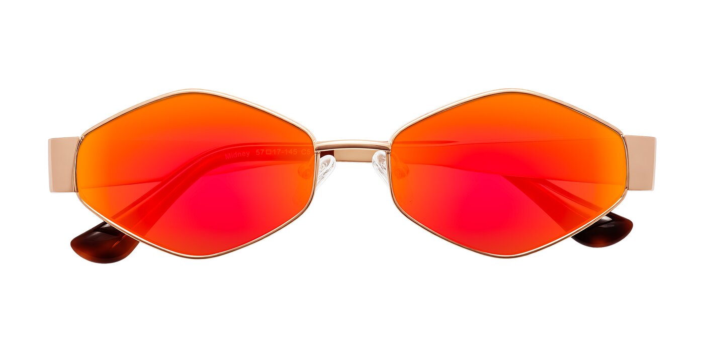 Midney - Rose Gold Flash Mirrored Sunglasses