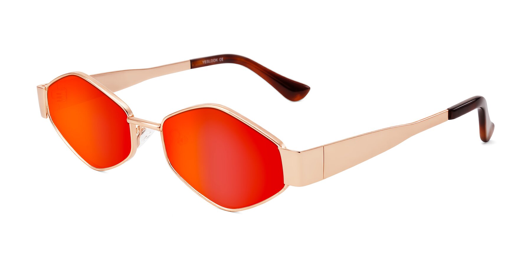 Angle of Midney in Rose Gold with Red Gold Mirrored Lenses
