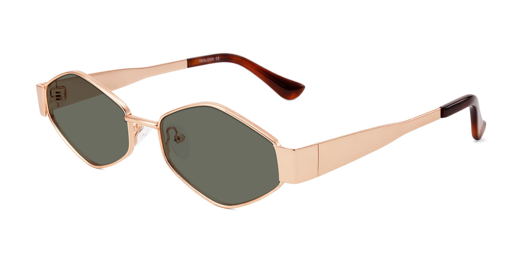 Angle of Midney in Rose Gold with Gray Polarized Lenses