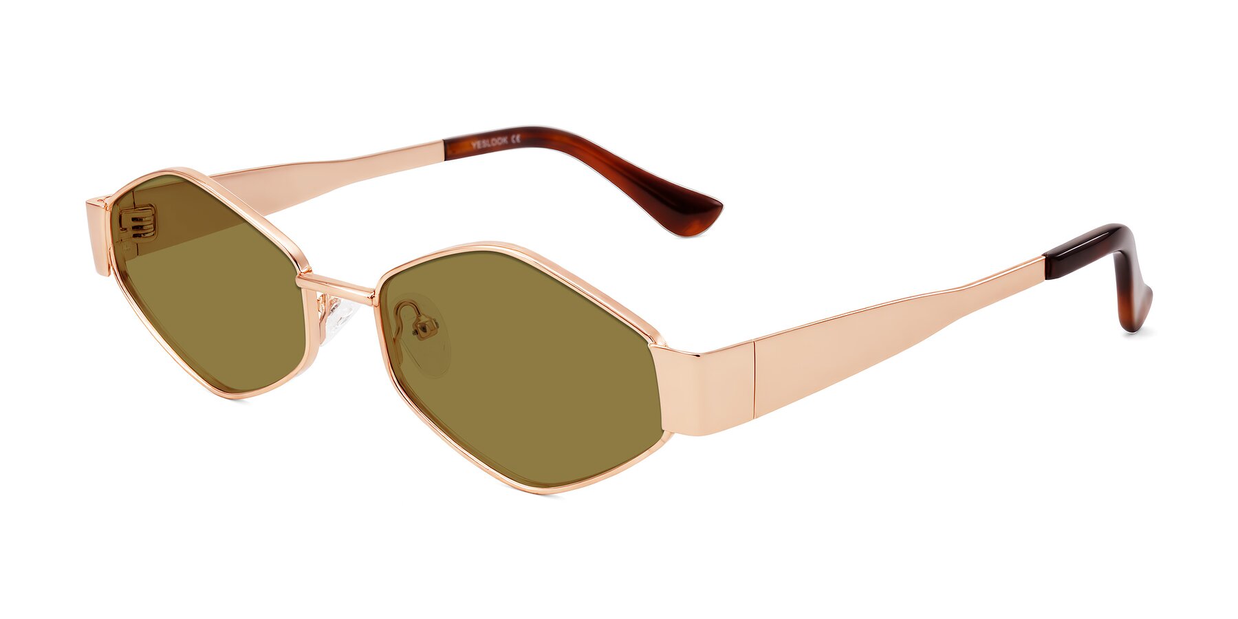 Angle of Midney in Rose Gold with Brown Polarized Lenses