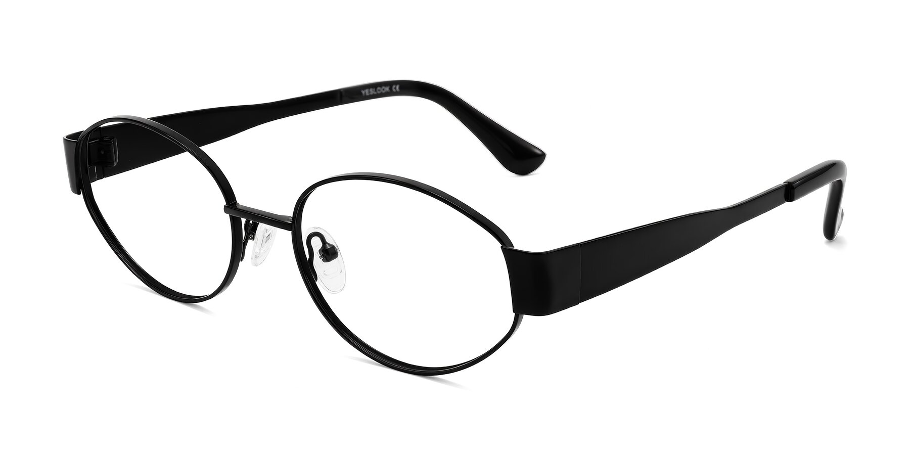 Angle of Kadrid in Black with Clear Eyeglass Lenses