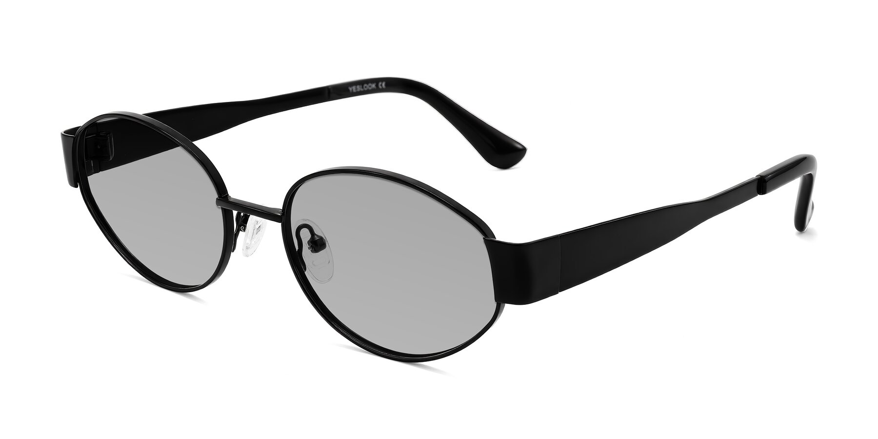 Angle of Kadrid in Black with Light Gray Tinted Lenses