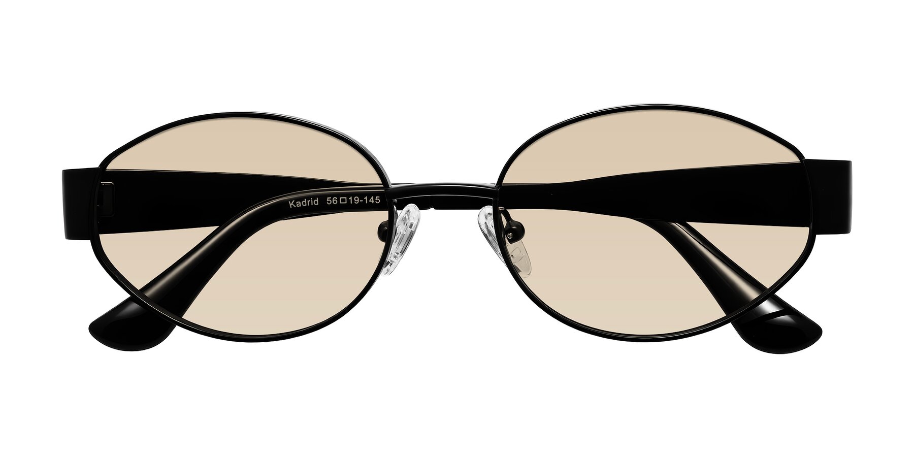 Folded Front of Kadrid in Black with Light Brown Tinted Lenses