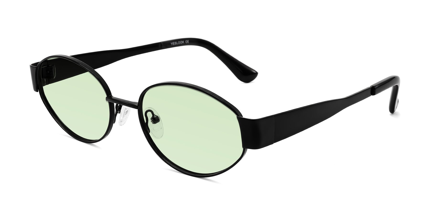 Angle of Kadrid in Black with Light Green Tinted Lenses