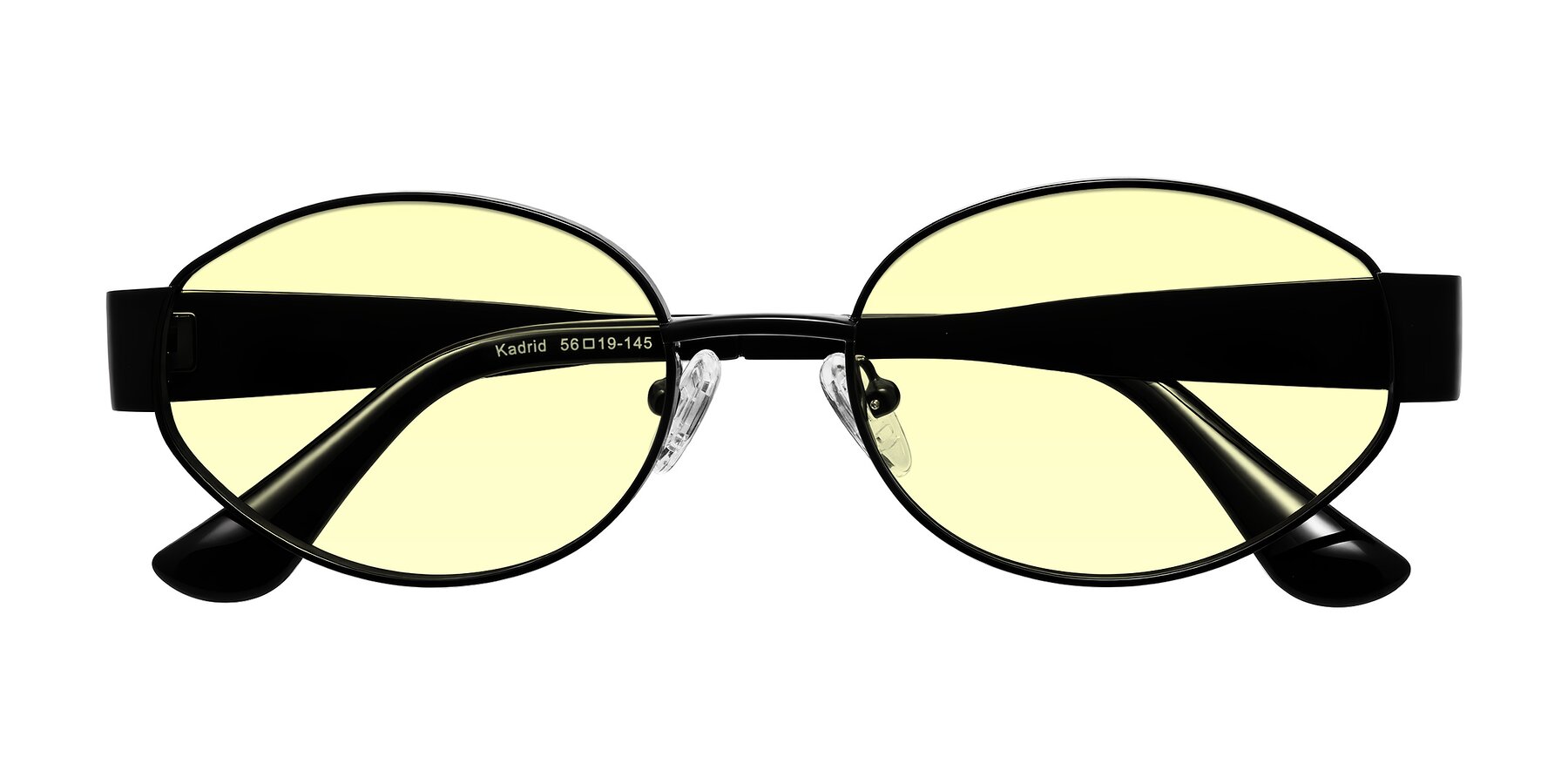 Folded Front of Kadrid in Black with Light Yellow Tinted Lenses