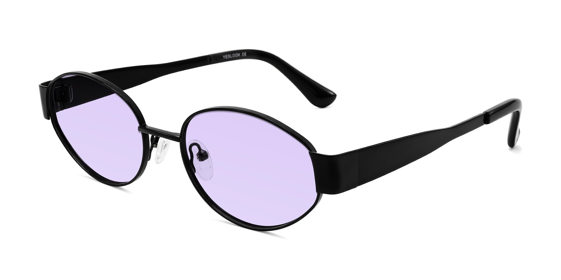 Angle of Kadrid in Black with Light Purple Tinted Lenses