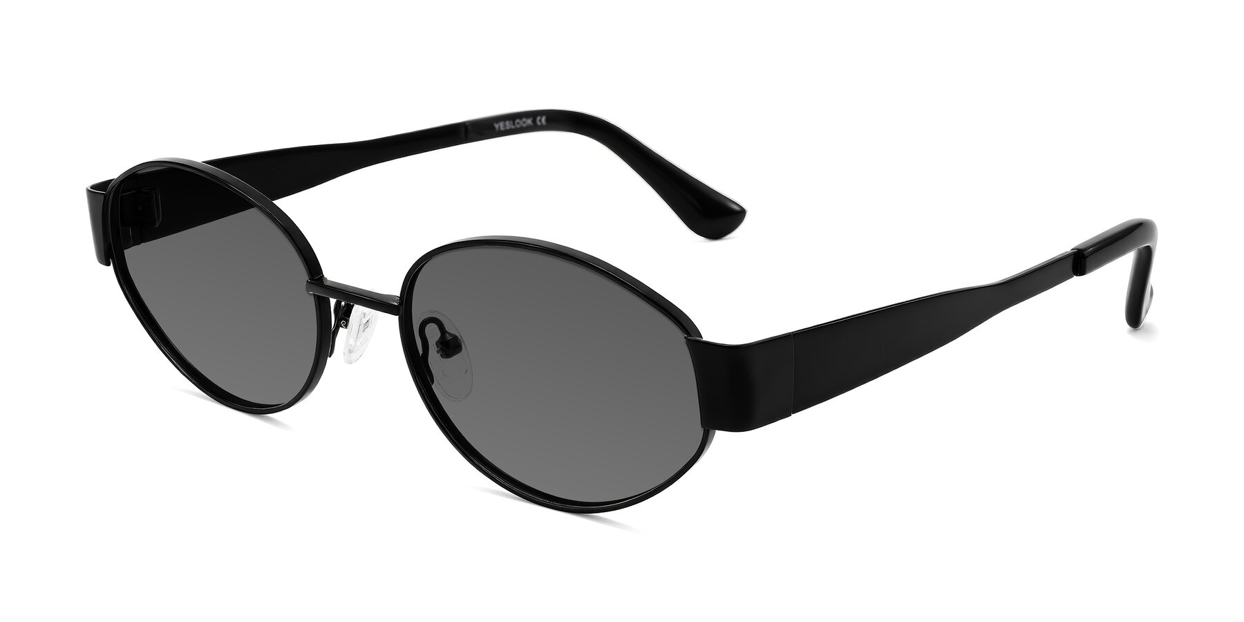 Angle of Kadrid in Black with Medium Gray Tinted Lenses