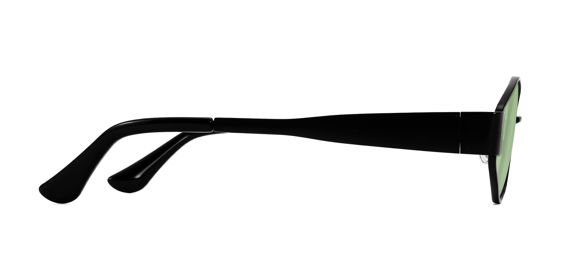 Side of Kadrid in Black with Medium Green Tinted Lenses