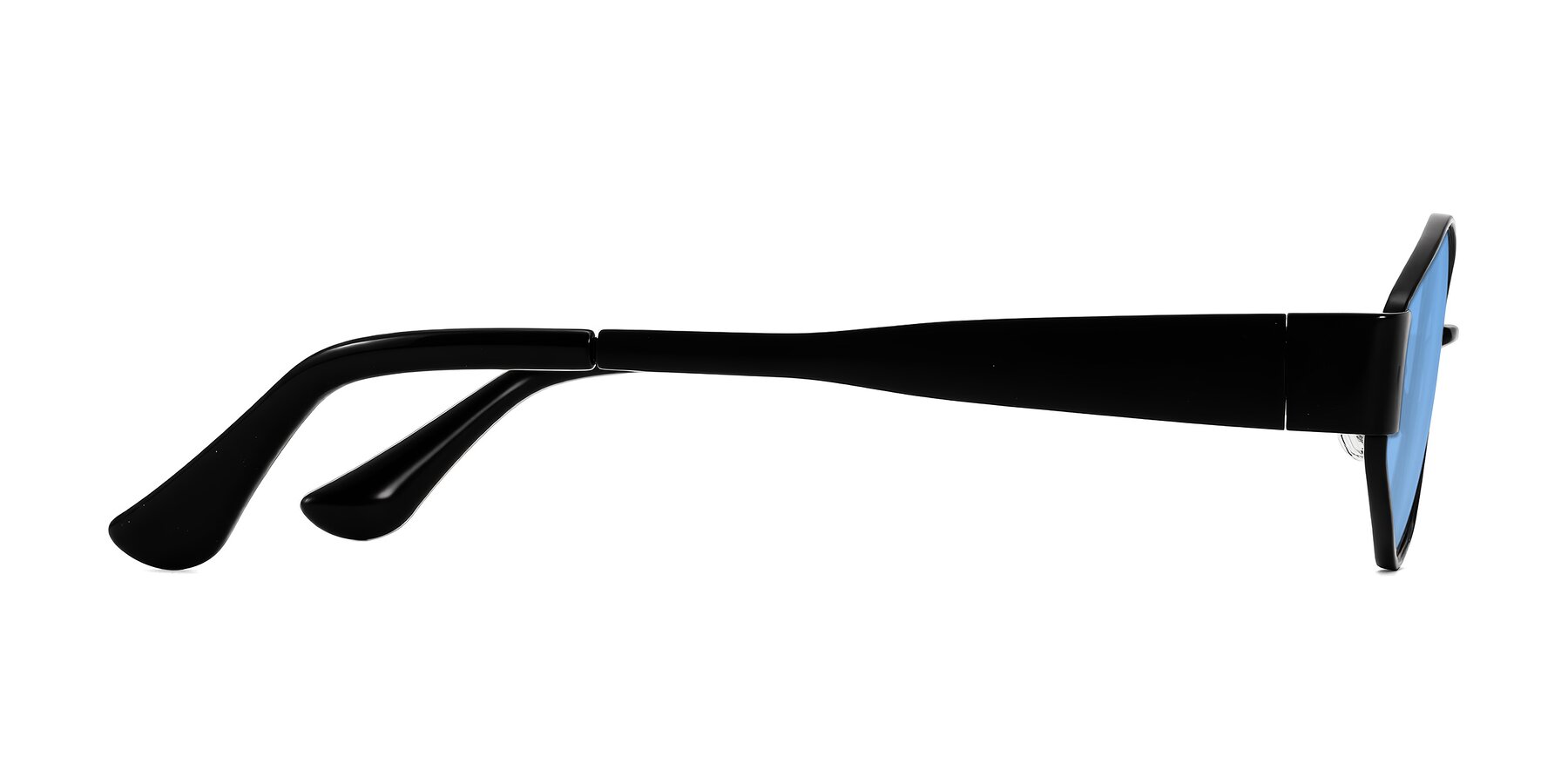 Side of Kadrid in Black with Medium Blue Tinted Lenses