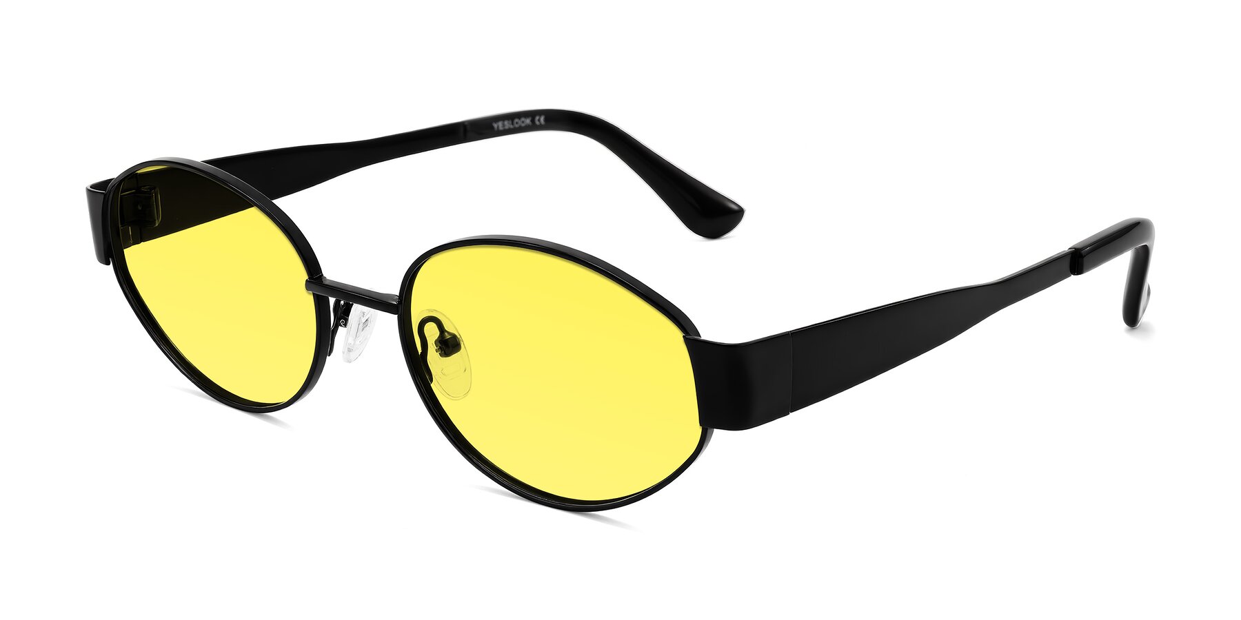 Angle of Kadrid in Black with Medium Yellow Tinted Lenses