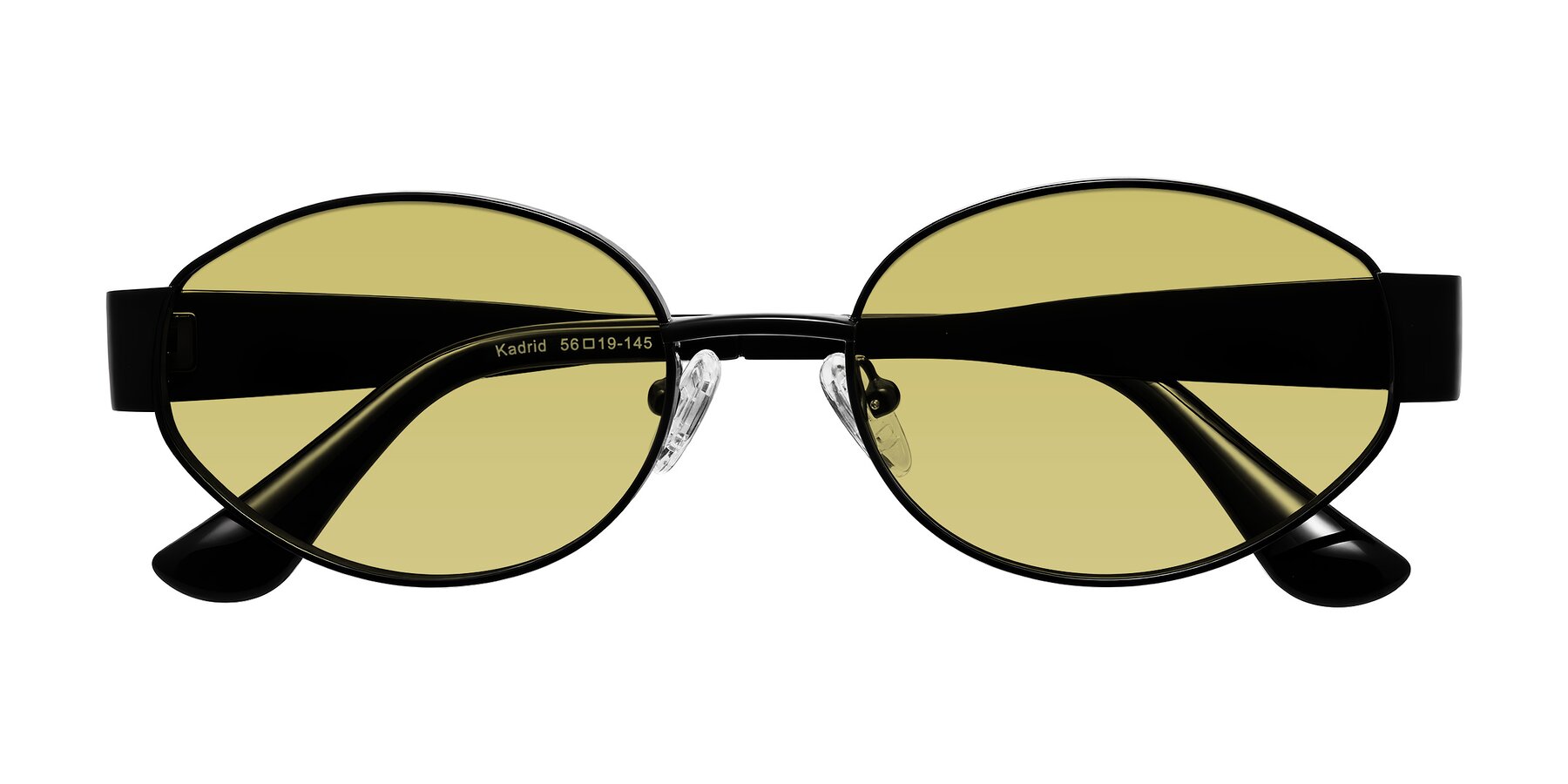 Folded Front of Kadrid in Black with Medium Champagne Tinted Lenses