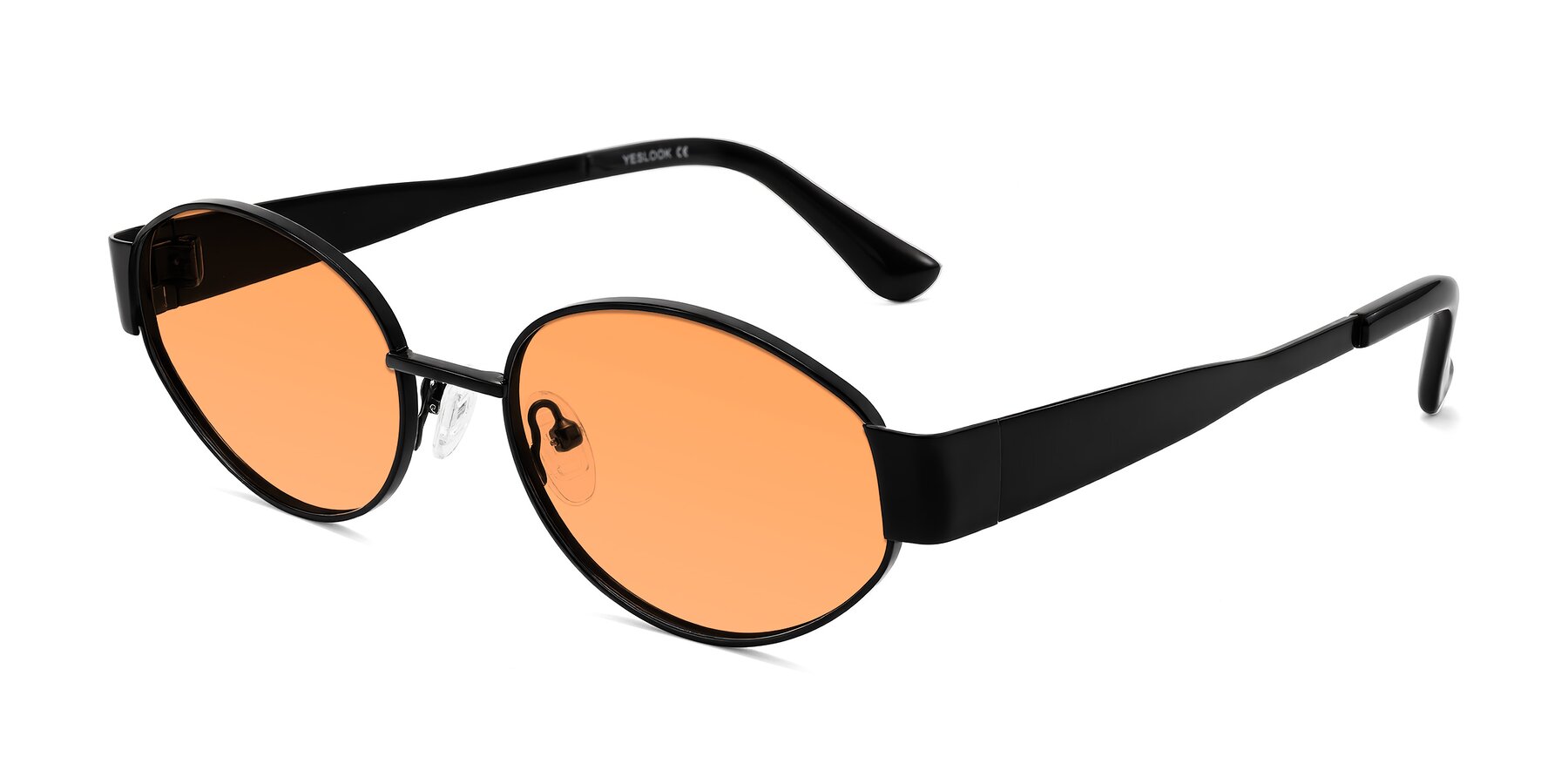 Angle of Kadrid in Black with Medium Orange Tinted Lenses