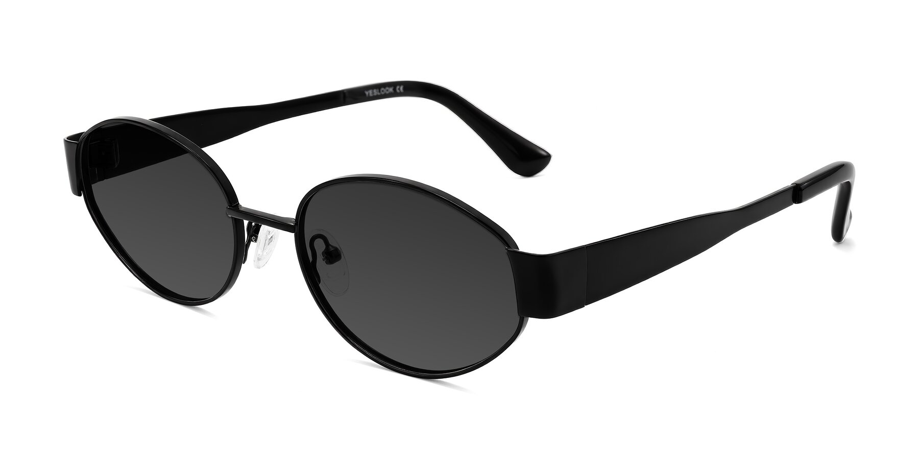 Angle of Kadrid in Black with Gray Tinted Lenses