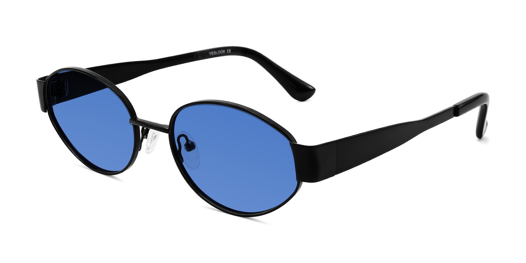Angle of Kadrid in Black with Blue Tinted Lenses