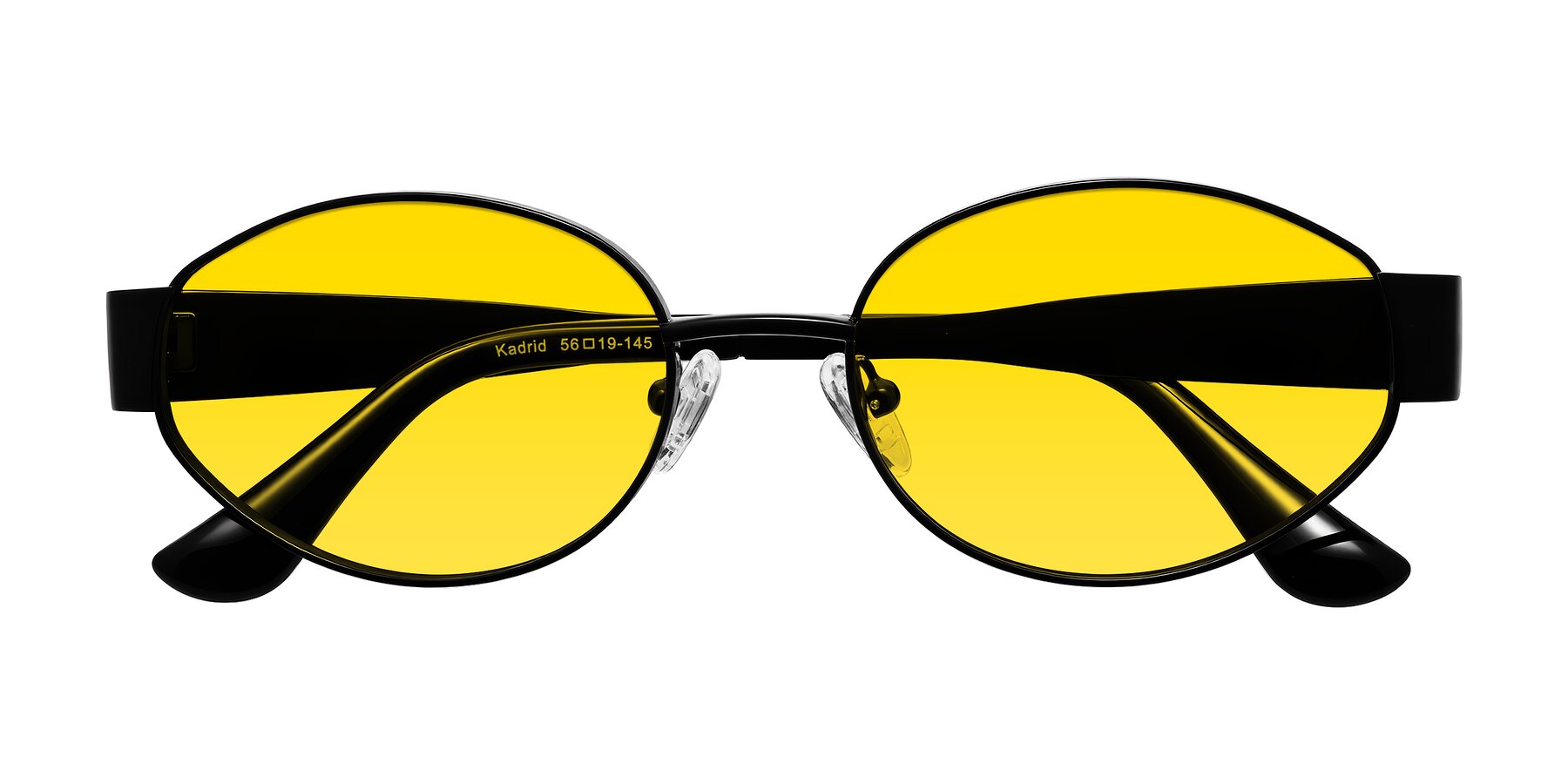 Folded Front of Kadrid in Black with Yellow Tinted Lenses