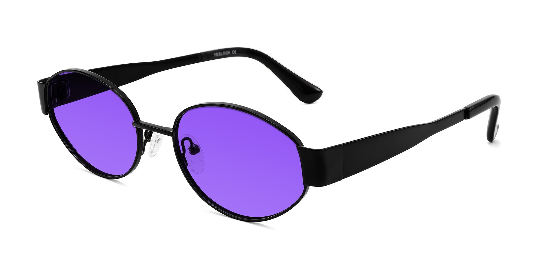 Angle of Kadrid in Black with Purple Tinted Lenses