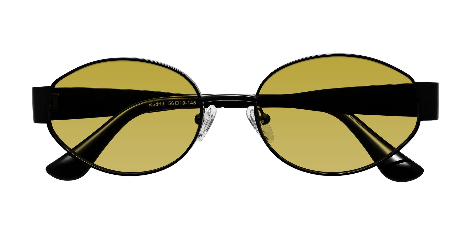 Folded Front of Kadrid in Black with Champagne Tinted Lenses