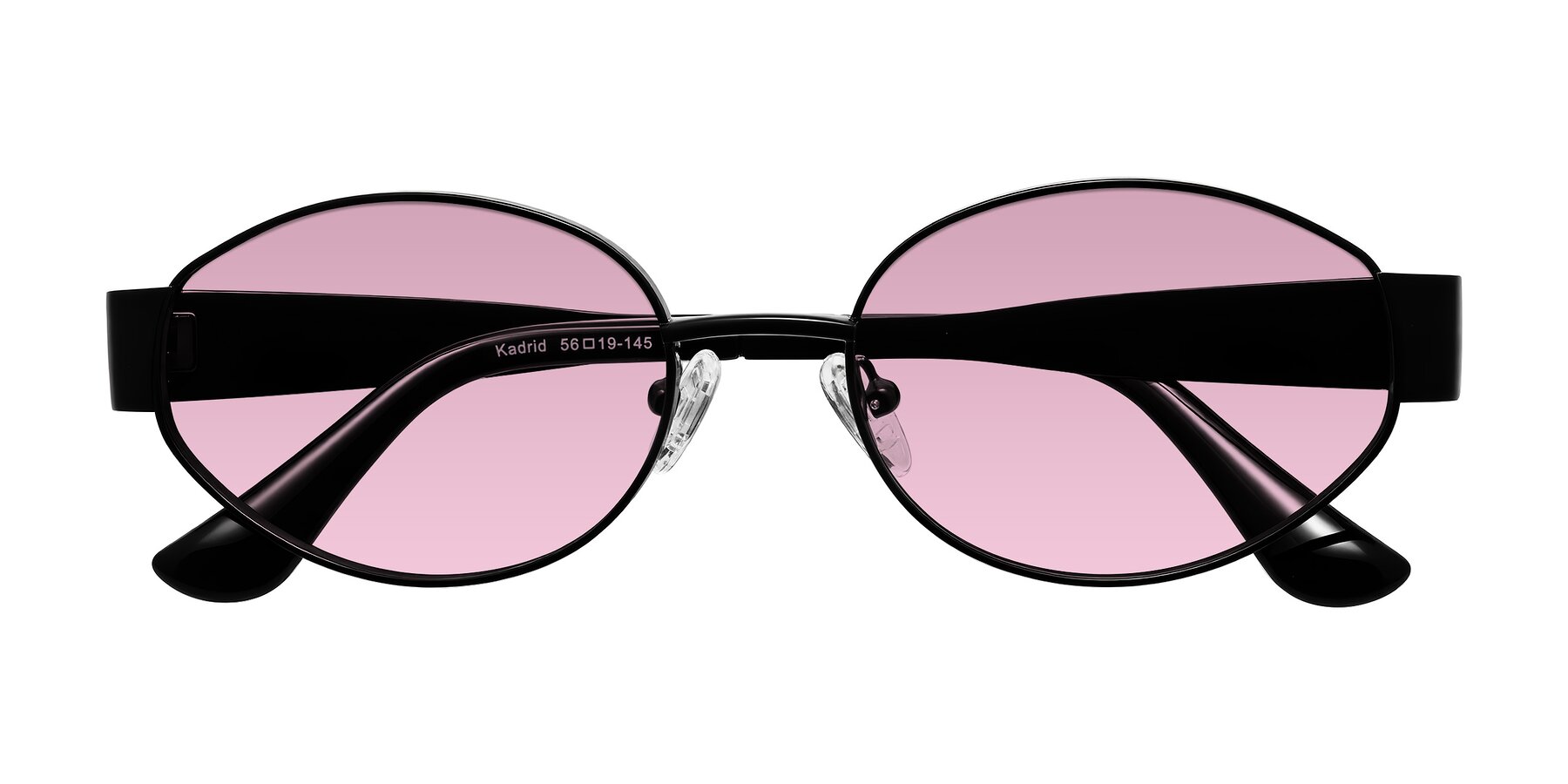 Folded Front of Kadrid in Black with Light Wine Tinted Lenses