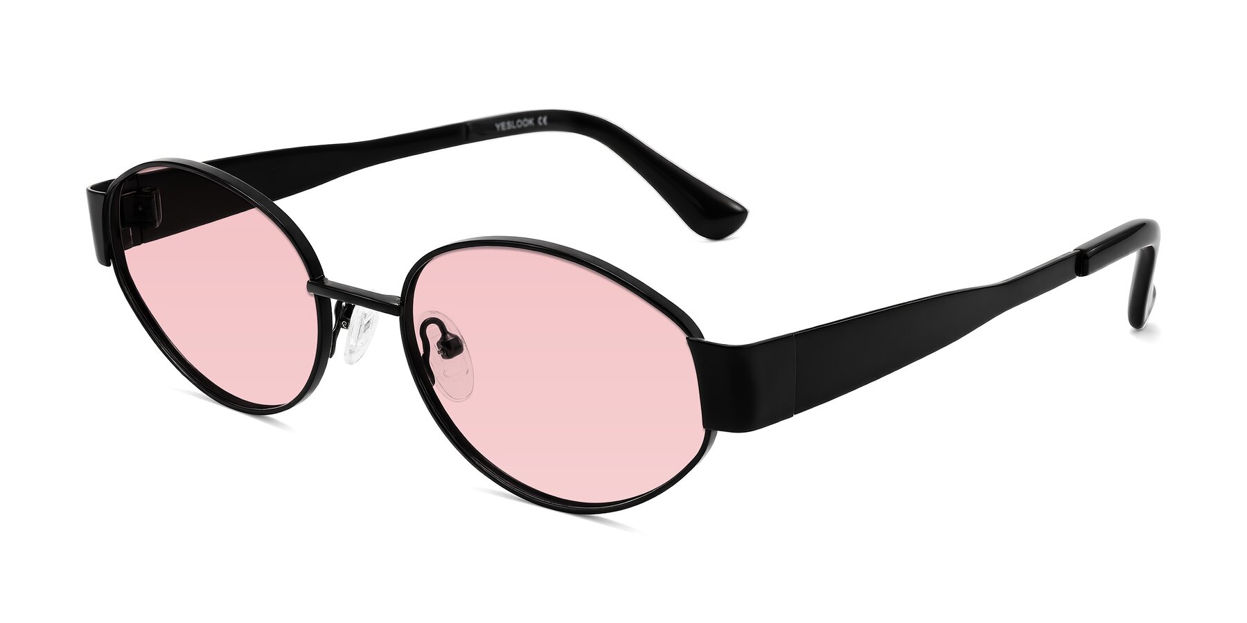 Angle of Kadrid in Black with Light Garnet Tinted Lenses