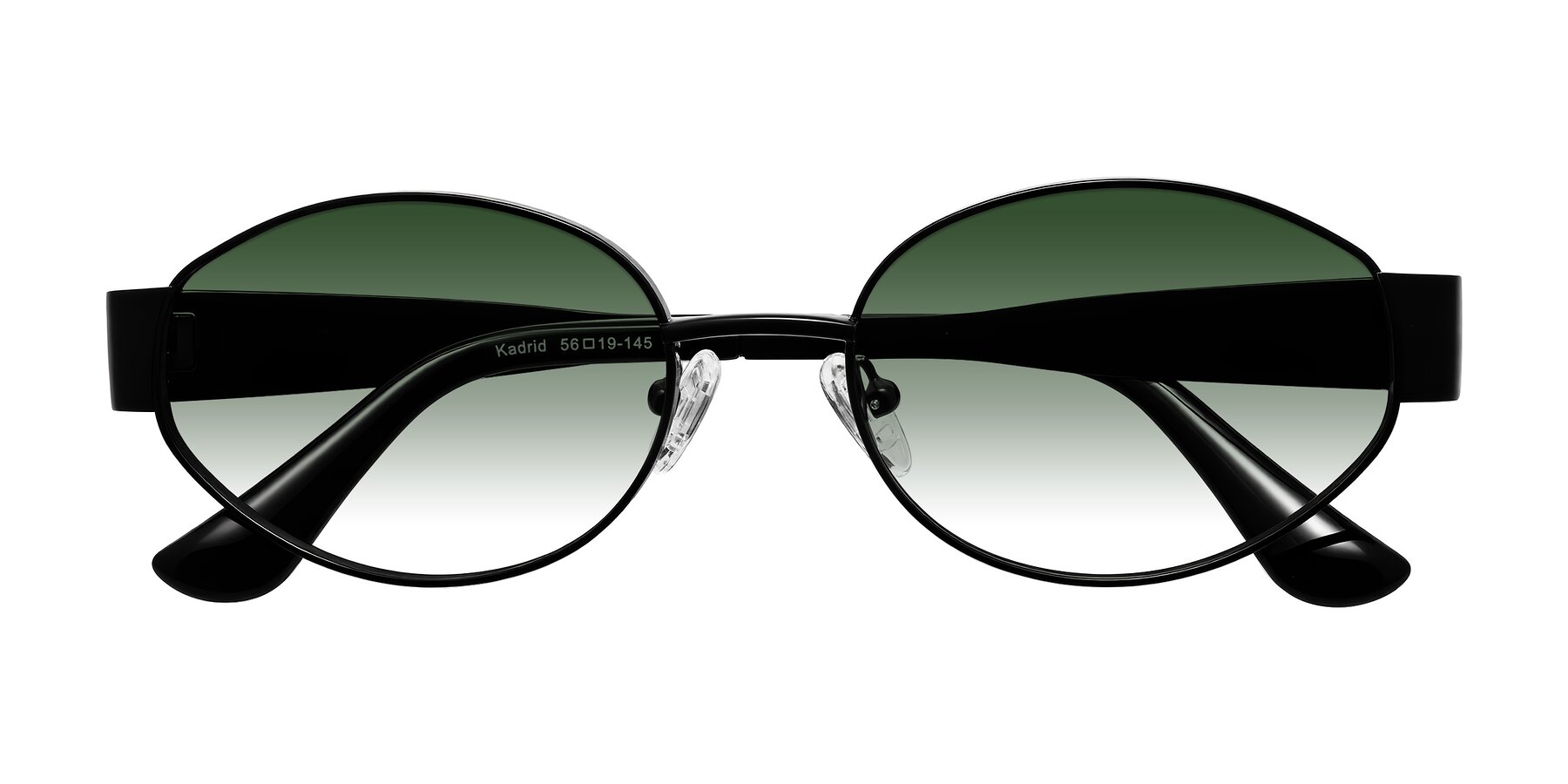 Folded Front of Kadrid in Black with Green Gradient Lenses