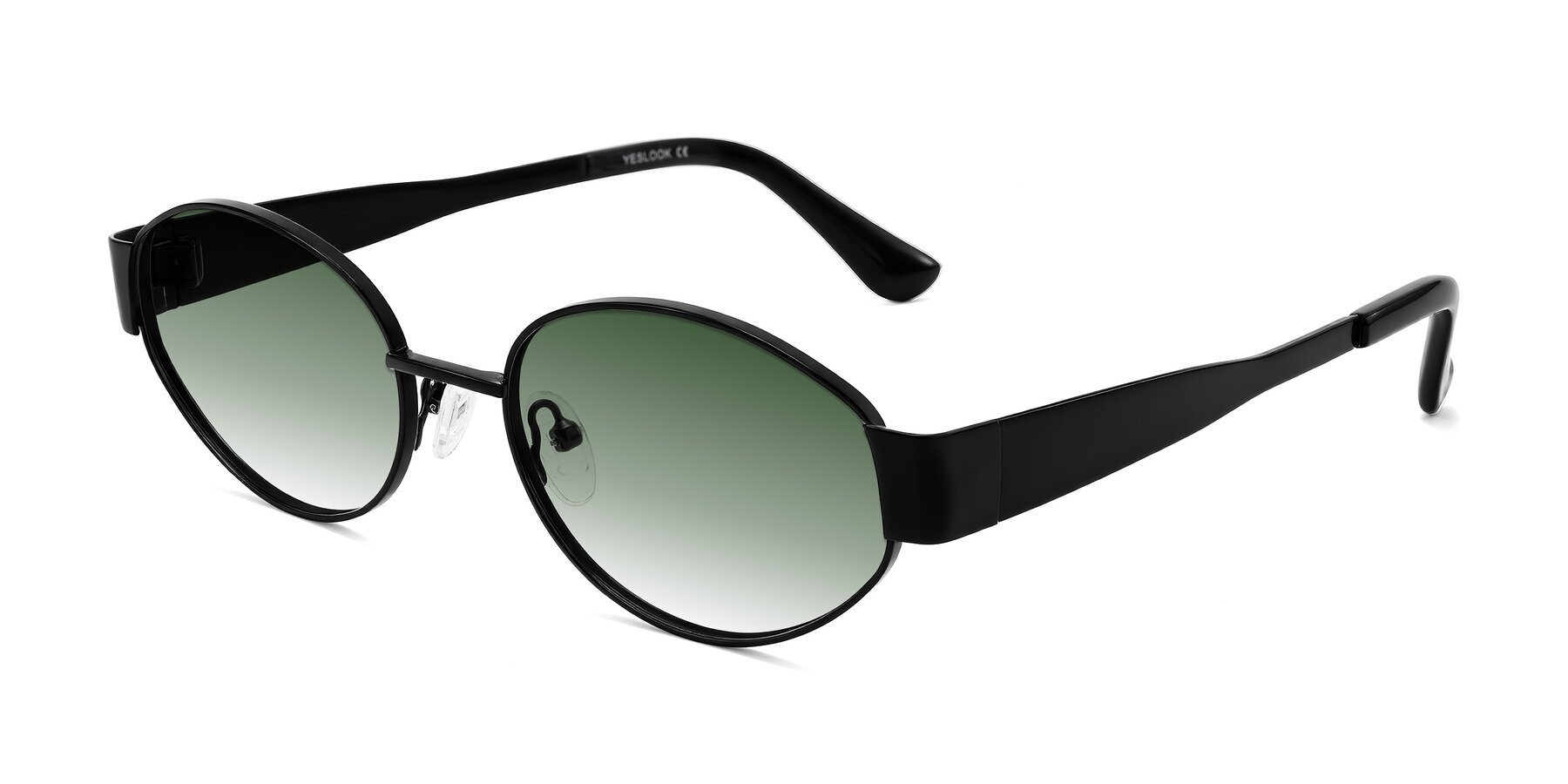 Angle of Kadrid in Black with Green Gradient Lenses