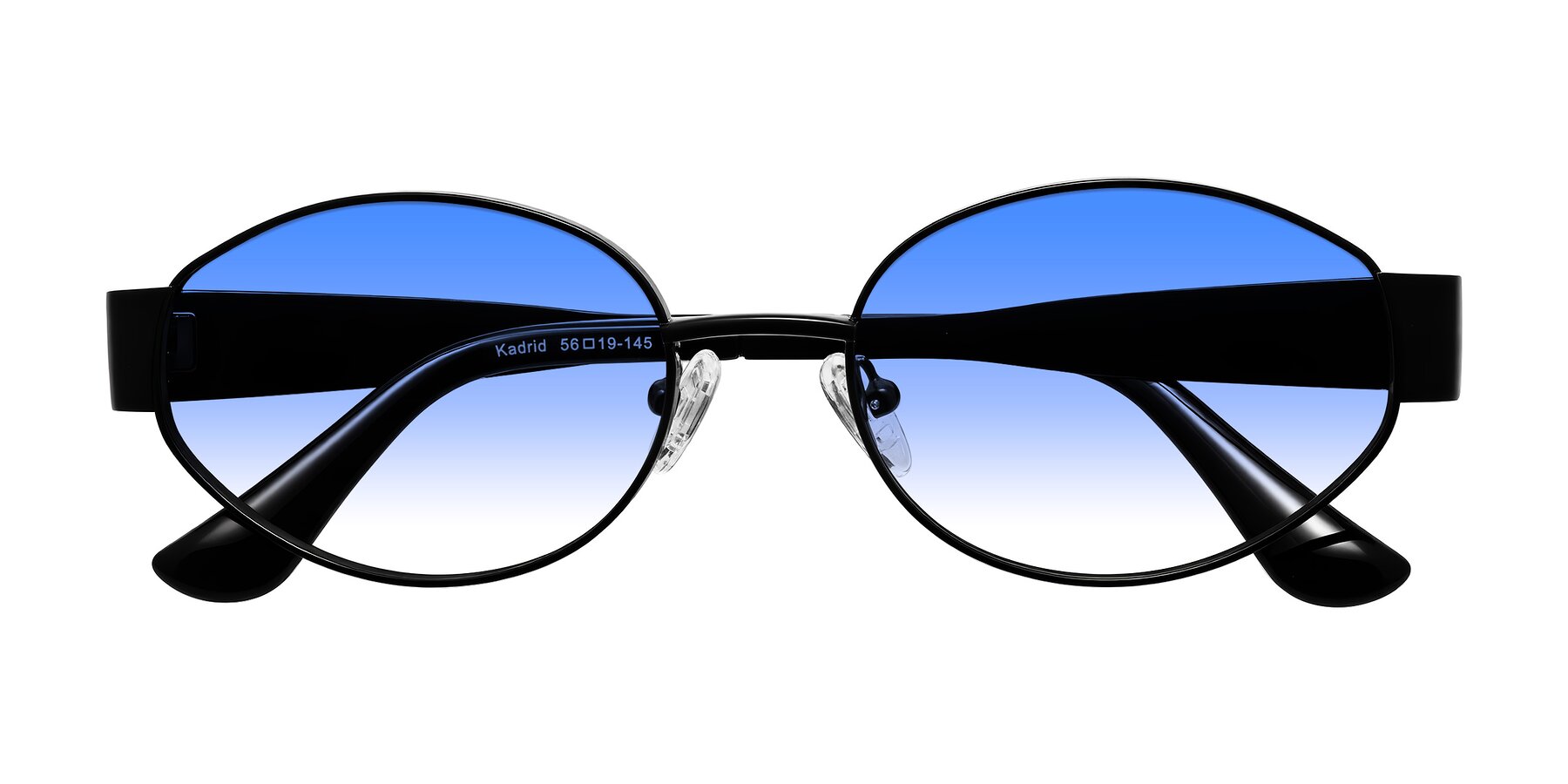 Folded Front of Kadrid in Black with Blue Gradient Lenses
