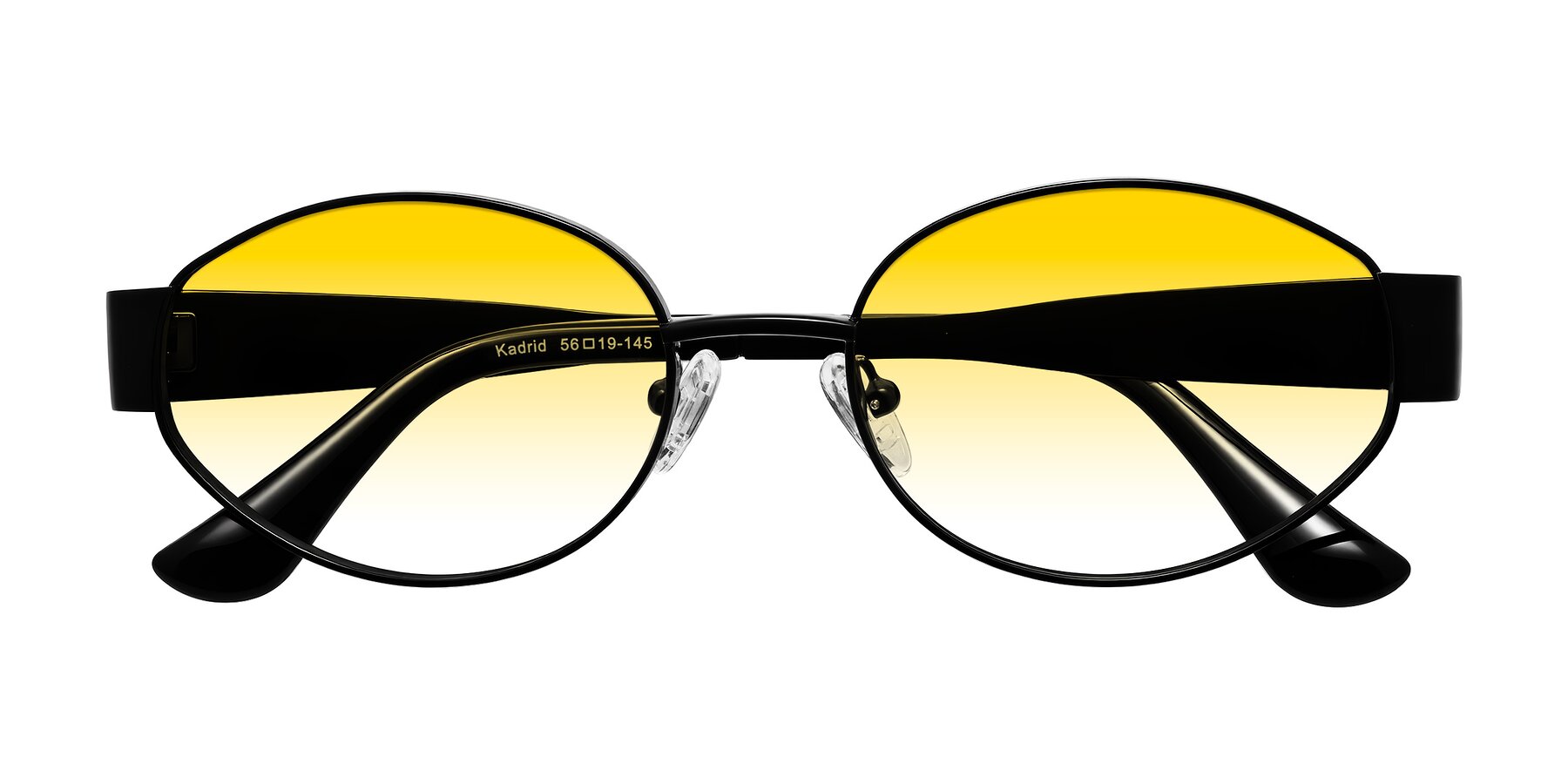 Folded Front of Kadrid in Black with Yellow Gradient Lenses