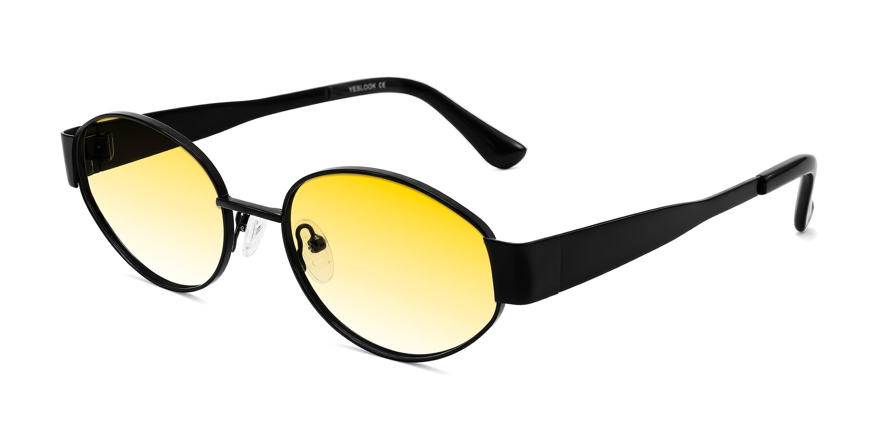 Angle of Kadrid in Black with Yellow Gradient Lenses