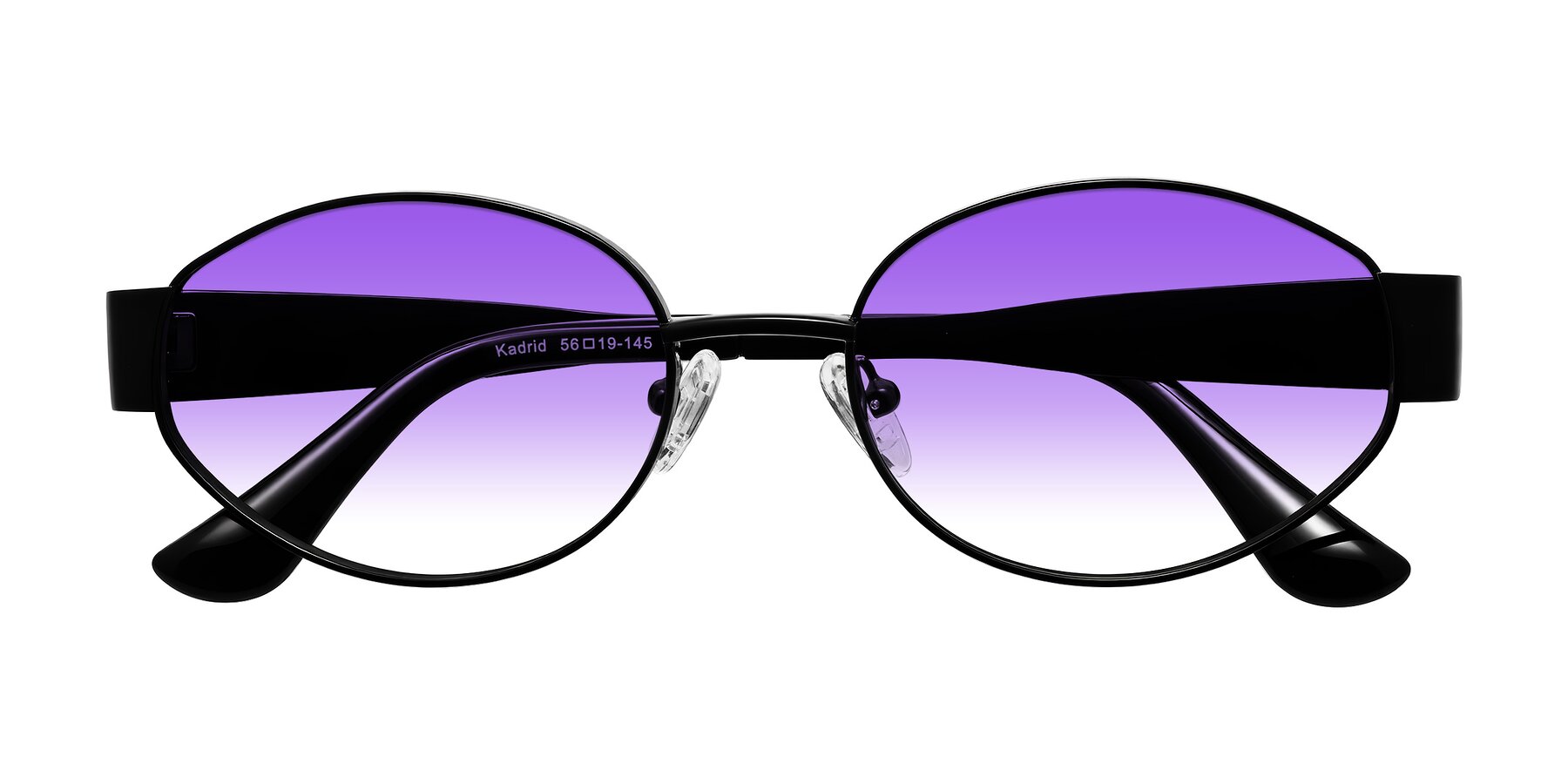 Folded Front of Kadrid in Black with Purple Gradient Lenses
