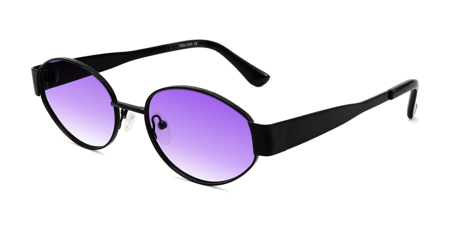 Angle of Kadrid in Black with Purple Gradient Lenses