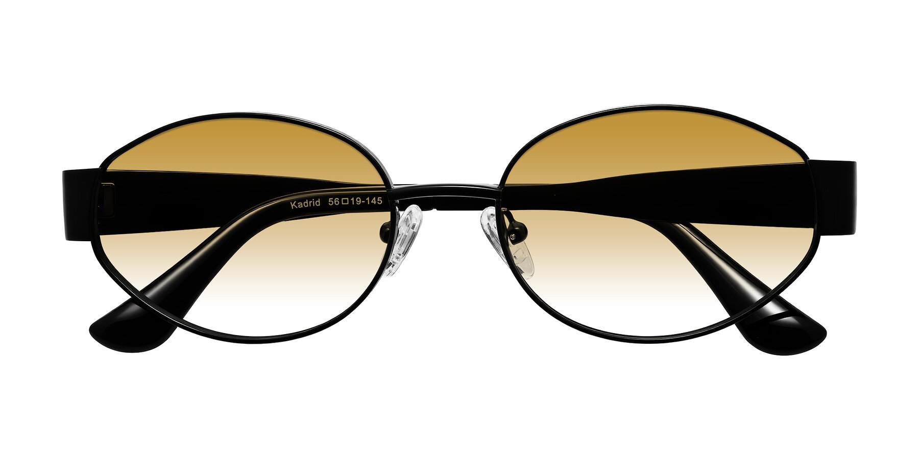 Folded Front of Kadrid in Black with Champagne Gradient Lenses