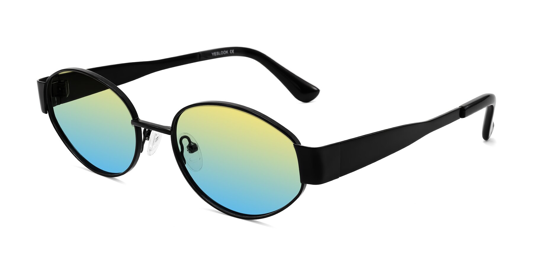 Angle of Kadrid in Black with Yellow / Blue Gradient Lenses