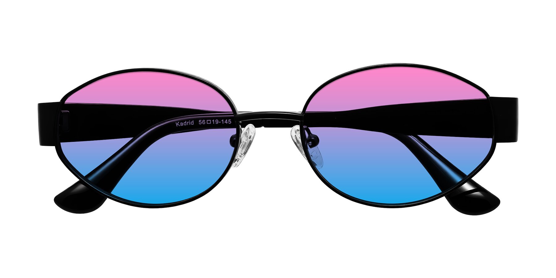 Folded Front of Kadrid in Black with Pink / Blue Gradient Lenses
