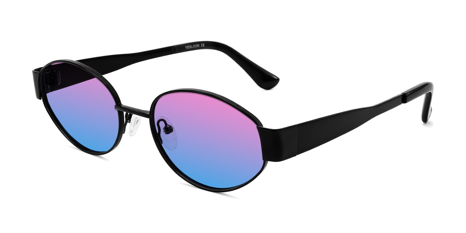 Angle of Kadrid in Black with Pink / Blue Gradient Lenses